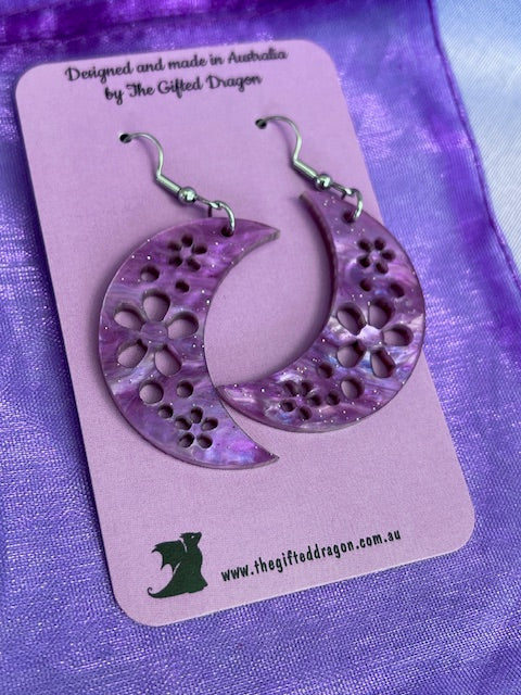 Earrings: Celestial Flower Moons