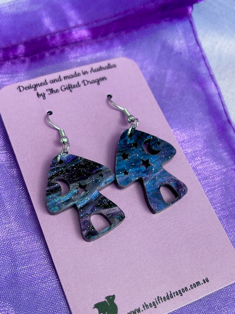 Earrings: Galaxy Toadstools